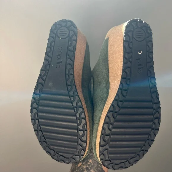 Papillio Forest Green Suede Clogs - Picture 6 of 6